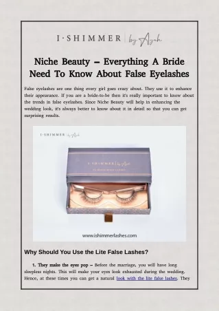Niche Beauty – Everything A Bride Need To Know About False Eyelashes