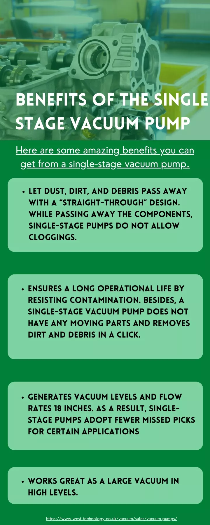 benefits of the single stage vacuum pump