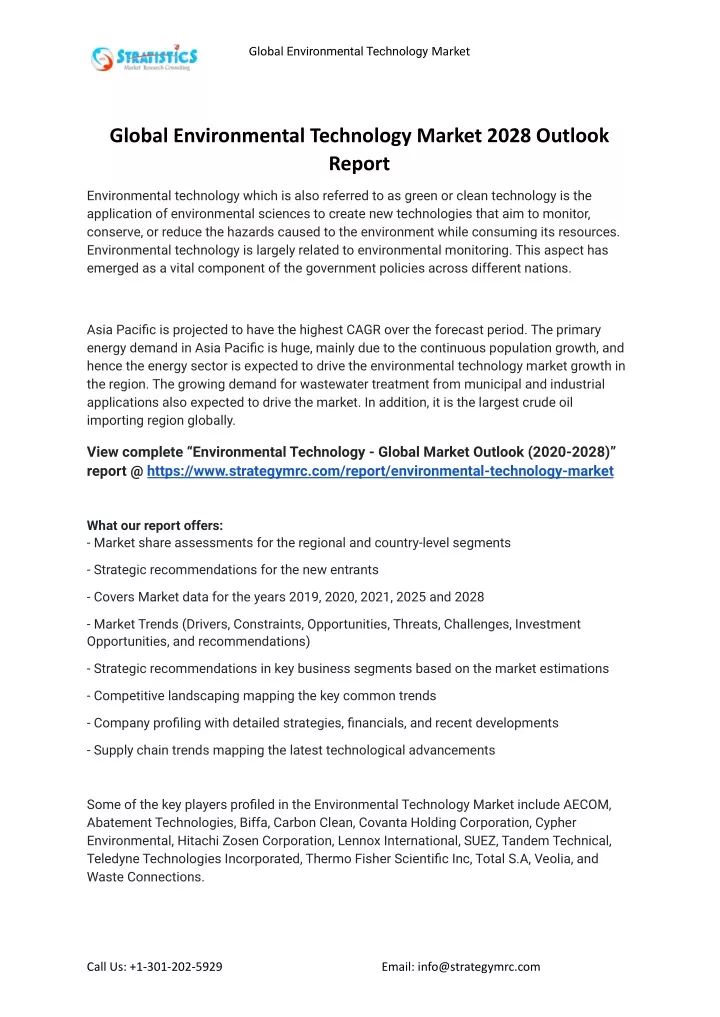 global environmental technology market