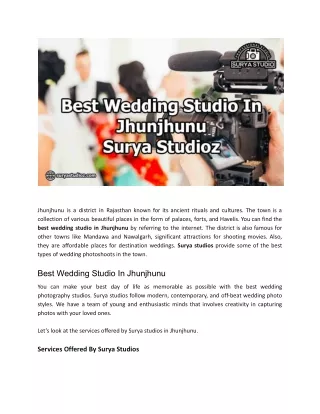 Best Wedding Studio In Jhunjhunu - Surya Studioz
