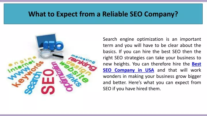 what to expect from a reliable seo company