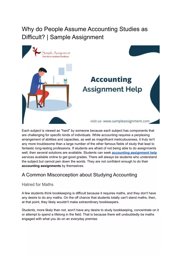 why do people assume accounting studies