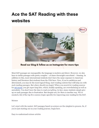Ace the SAT Reading with these websites