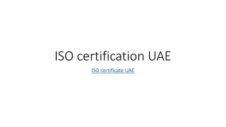 ISO certificate UAE
