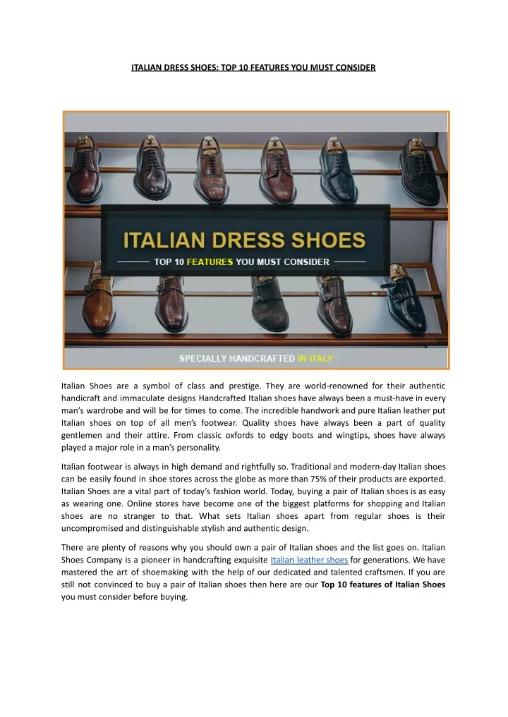 italian dress shoes top 10 features you must