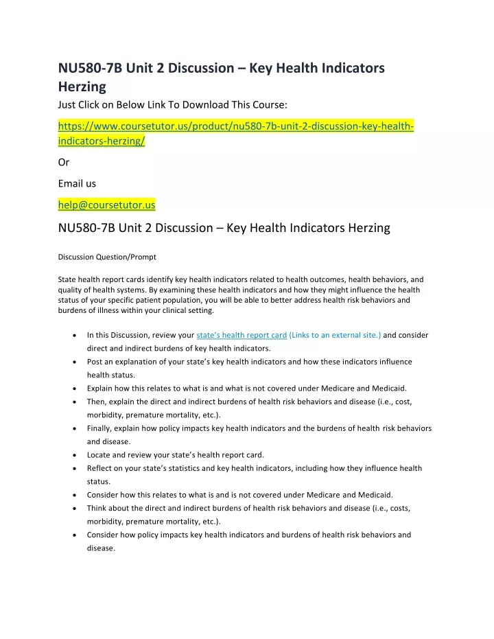nu580 7b unit 2 discussion key health indicators