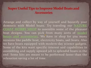 Super Useful Tips to Improve Model Boats and Accessories