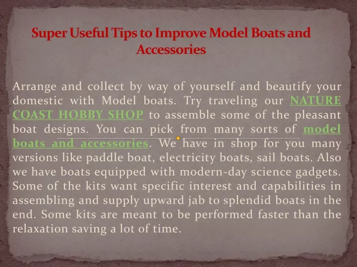 super useful tips to improve model boats and accessories