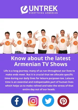 Know About The Latest Armenian TV Shows