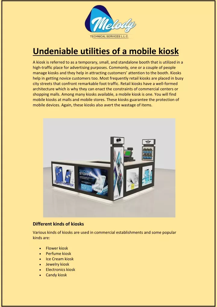 undeniable utilities of a mobile kiosk