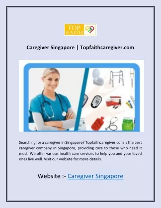 Caregiver Singapore Topfaithcaregiver