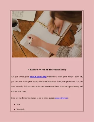 4 rules to write an incredible essay
