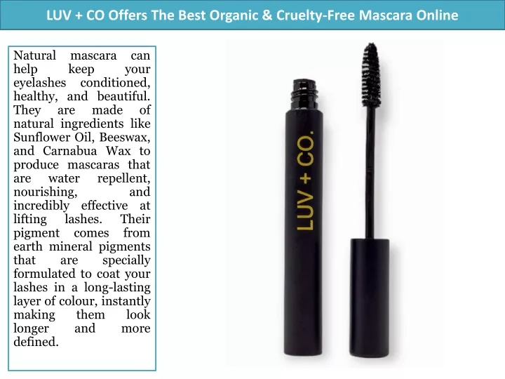 luv co offers the best organic cruelty free mascara online