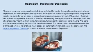 magnesium l threonate for depression