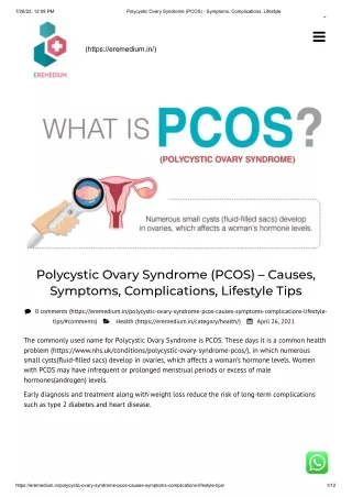 Polycystic Ovary Syndrome (PCOS) - Symptoms, Complications, Lifestyle