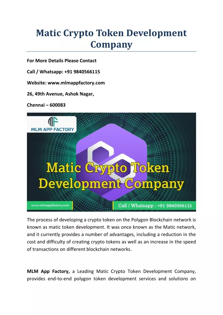 matic crypto token development company