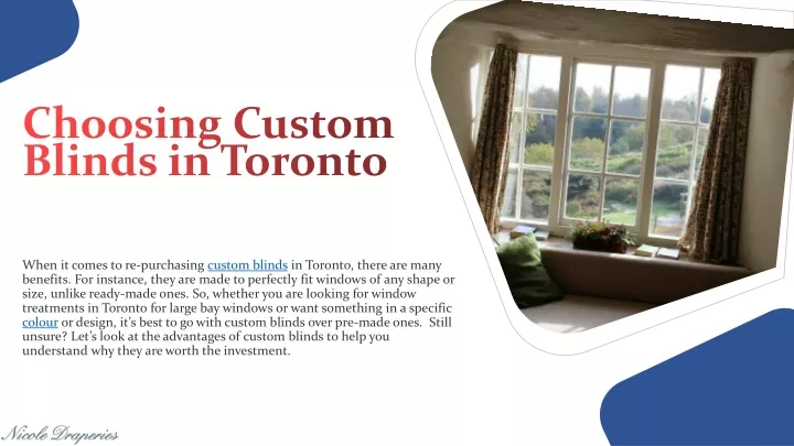 choosing custom blinds in toronto