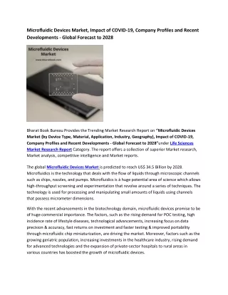 microfluidic devices market impact of covid