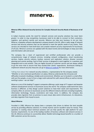 minerva offers network security services