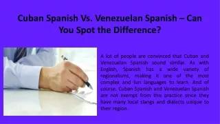Cuban Spanish Vs. Venezuelan Spanish – Can You Spot the Difference?