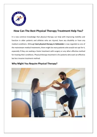 How Can The Best Physical Therapy Treatment Help You