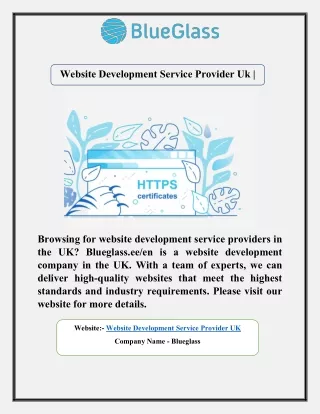 Website Development Service Provider Uk | Blueglass.ee/en