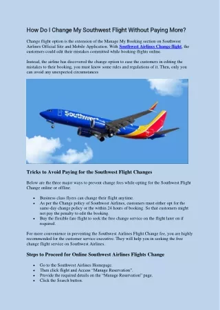 How Do I Change My Southwest Flight Without Paying More