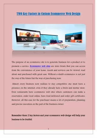 TWO Key Factors in Custom Ecommerce Web Design