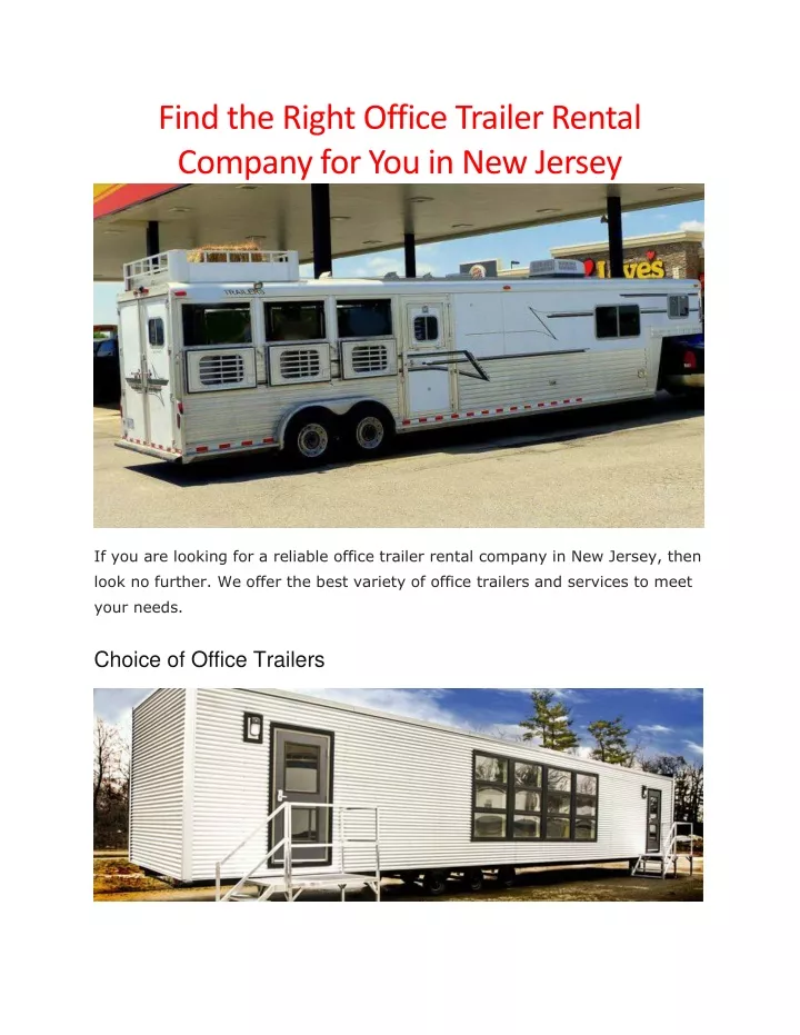 find the right office trailer rental company