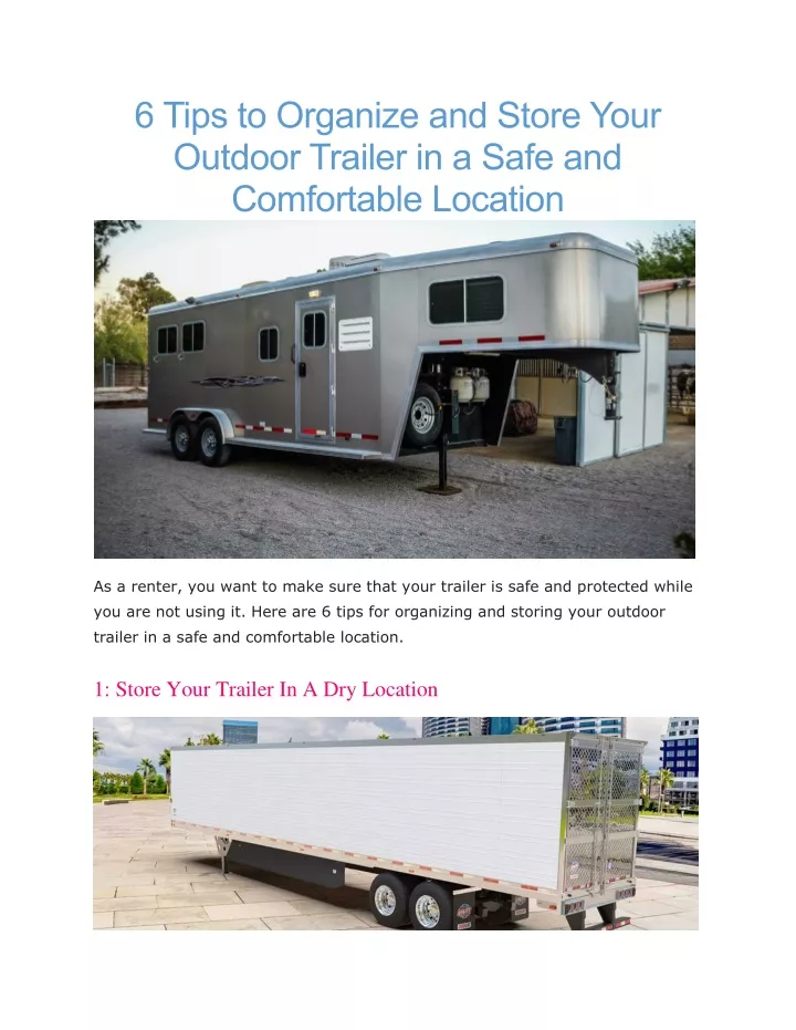 6 tips to organize and store your outdoor trailer