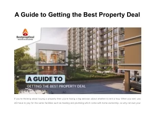 a guide to getting the best property deal