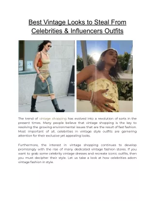 Best Vintage Looks to Steal From Celebrities & Influencers Outfits