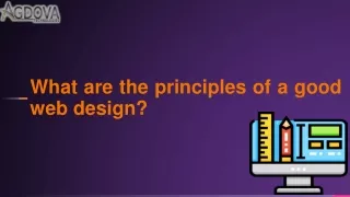 What are the principles of a good web design?