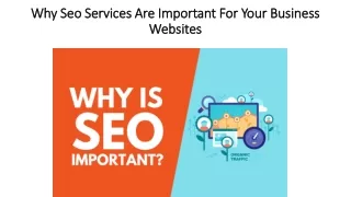 Why Seo Services Are Important For Your Business