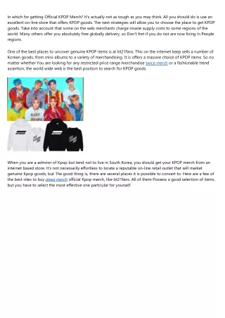 in which for getting official kpop merch
