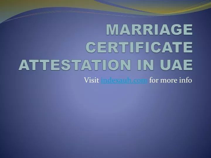 marriage certificate attestation in uae