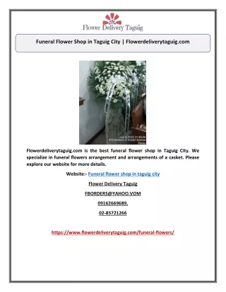 Funeral Flower Shop in Taguig City | Flowerdeliverytaguig.com