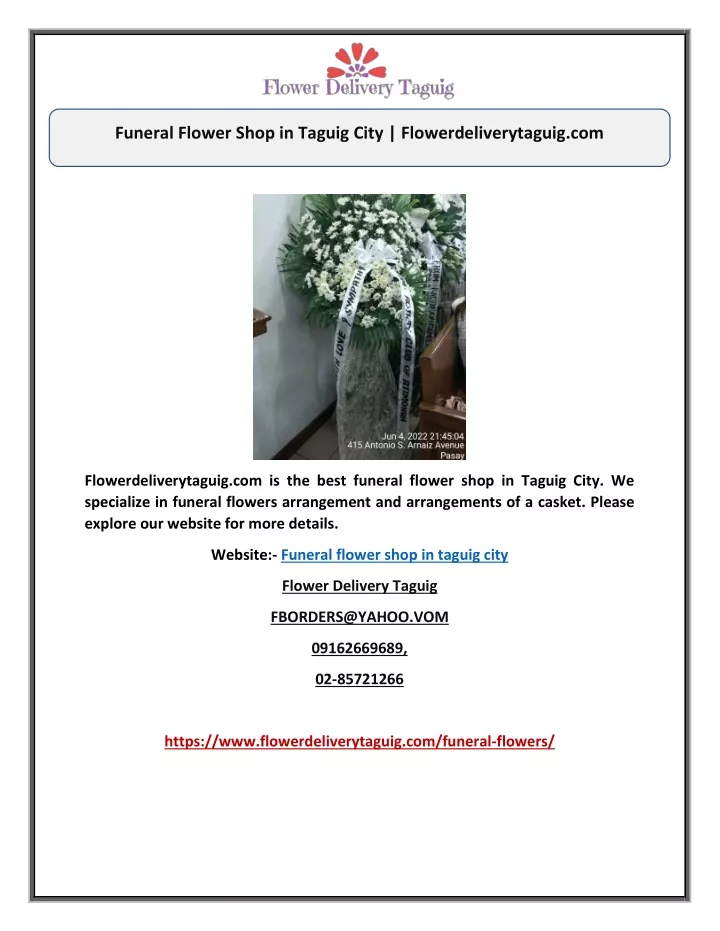 funeral flower shop in taguig city