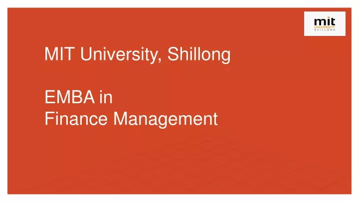 mit university shillong emba in finance management