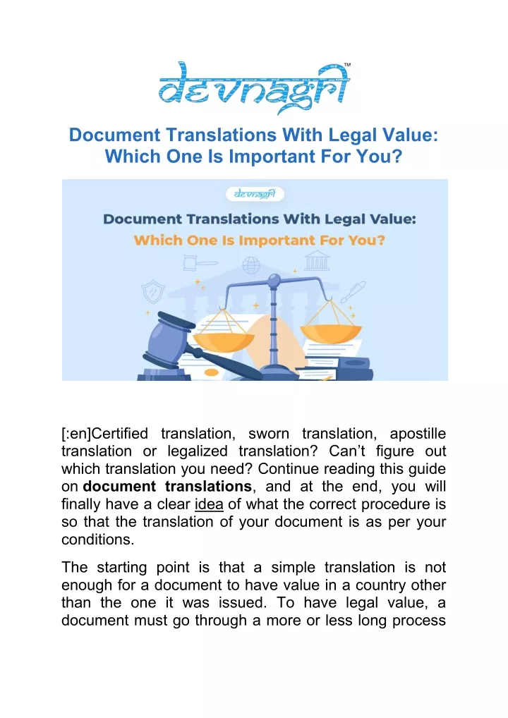 document translations with legal value which