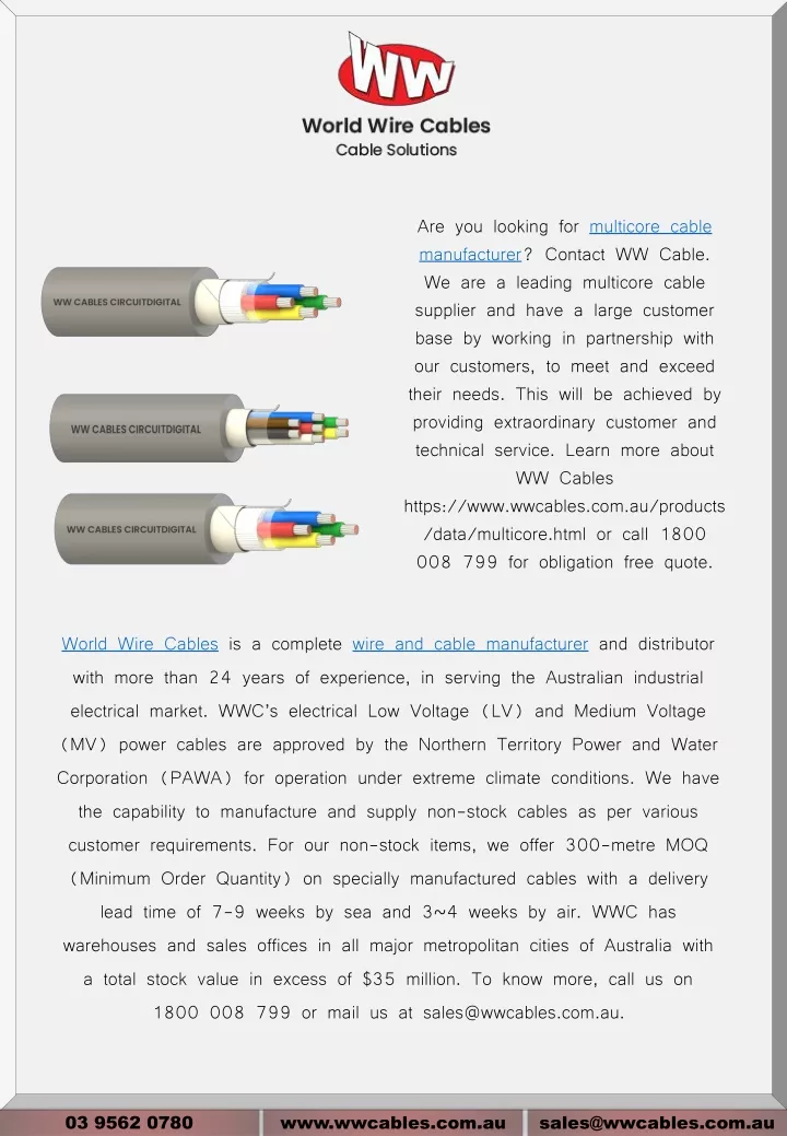 are you looking for multicore cable manufacturer