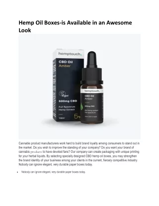 hemp oil boxes is available in an awesome look