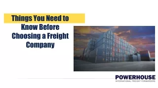 5 Things You Need to Know Before Choosing a Freight Company