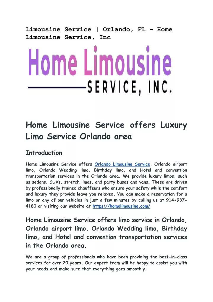limousine service orlando fl home limousine