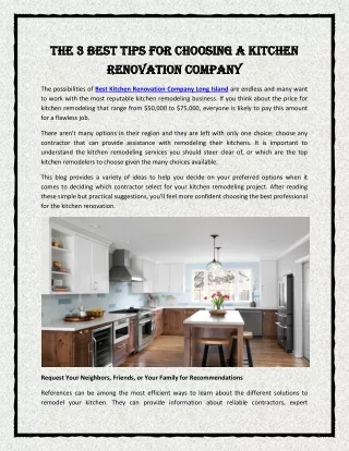 The 3 Best Tips For Choosing a Kitchen Renovation Company