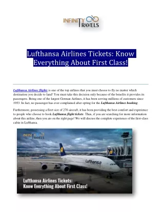 lufthansa airlines tickets know everything about