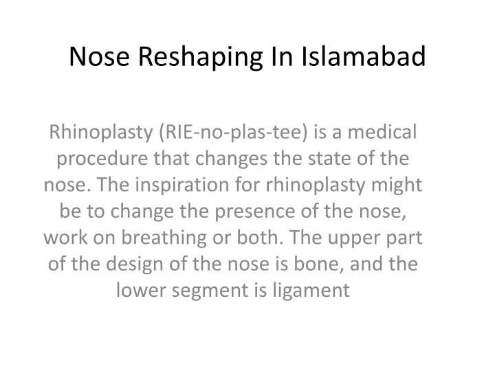 nose reshaping in islamabad