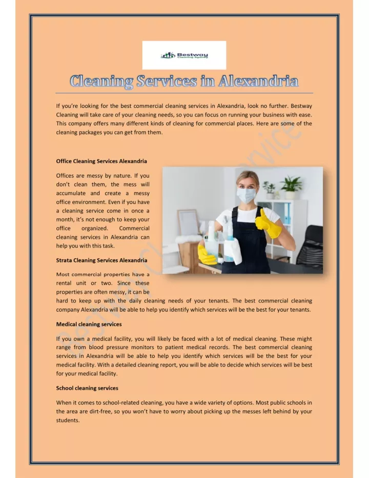 PPT Cleaning Services In Alexandria Bestway Cleaning PowerPoint