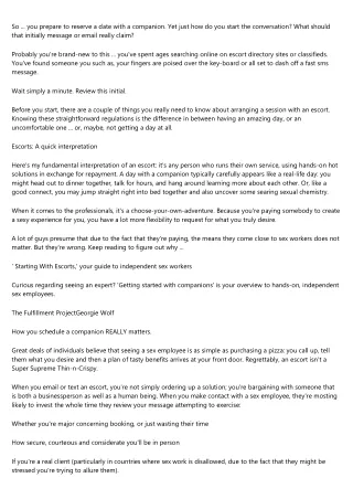 so you prepare to reserve a date with a companion