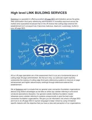 high level link building services